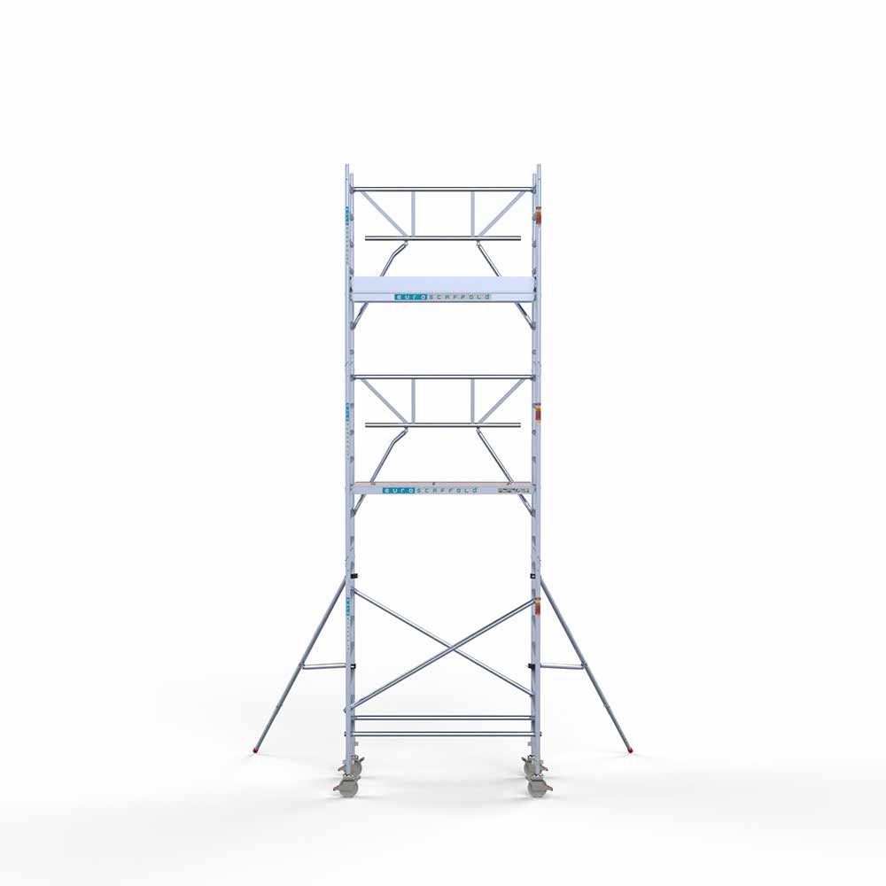 Rolsteiger Euroscaffold met enkele Voorloopleuning 0.90 x 1.90 x 7.2 meter