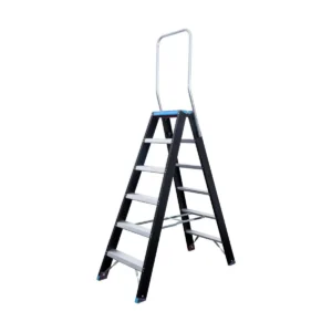Dubbele Trap 2x6 treden - zwart blauw